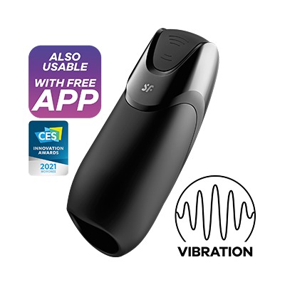 Men Vibration+ App Controlled Nero Satisfyer - LoveLab